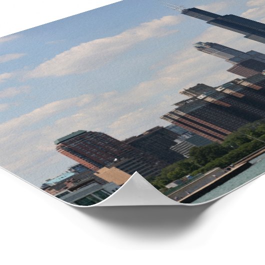 Poster Skyline de Chicago vue depuis le planétarium adler (Coin)