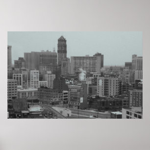 Poster skyline de detroit
