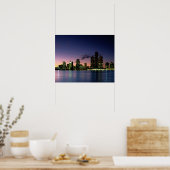 Poster Skyline de Détroit à Dusk 2 (Cuisine)