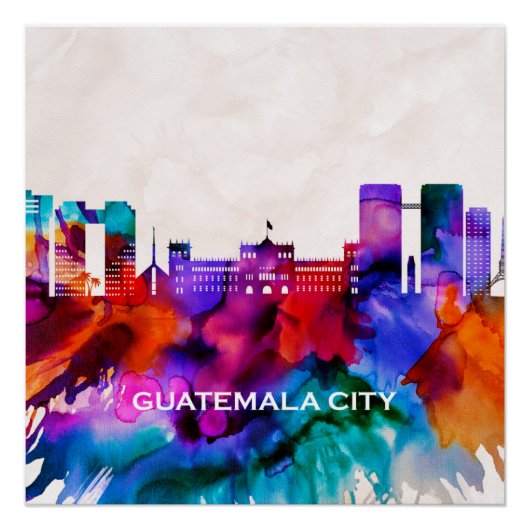 Poster Skyline de Guatemala (Devant)
