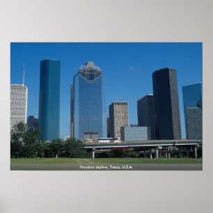 Poster Skyline de Houston, Texas, États-Unis