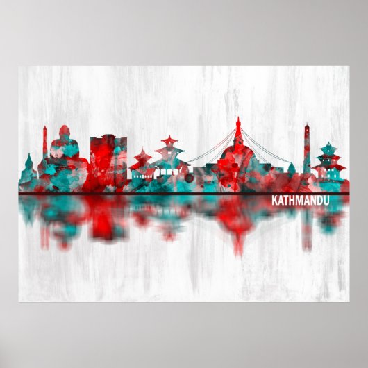 Poster Skyline de Katmandou (Devant)