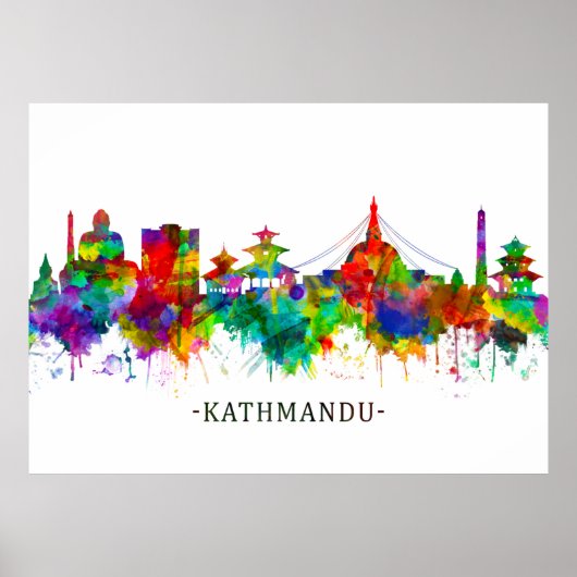 Poster Skyline de Katmandou (Devant)