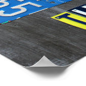 Poster Skyline de la plaque de licence de Detroit (Coin)