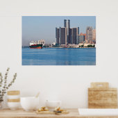 Poster Skyline de la rivière Detroit (Cuisine)