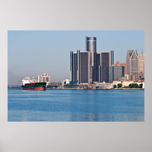 Poster Skyline de la rivière Detroit (Devant)