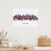 Poster Skyline de l'Illinois (Cuisine)