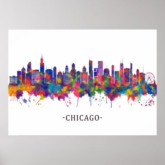 Poster Skyline de l'Illinois (Devant)