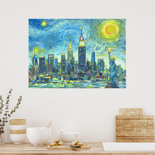 Poster Skyline de Manhattan (Cuisine)