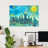 Poster Skyline de Manhattan (Bureau à domicile)