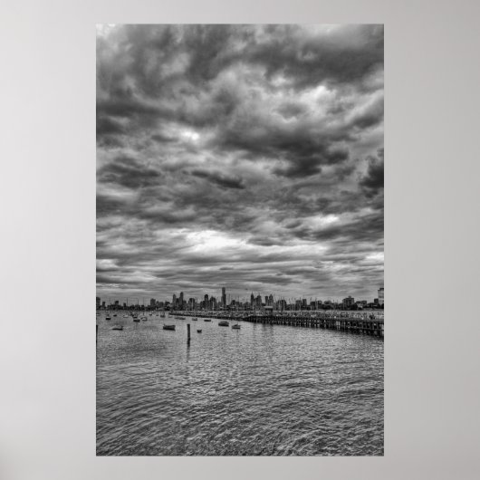 Poster Skyline de Melbourne depuis St. Kilda (Devant)