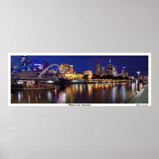 Poster Skyline de Melbourne Panorama (Devant)