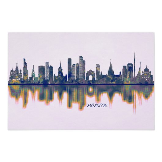 Poster Skyline de Moscou (Devant)
