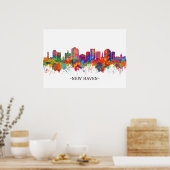 Poster Skyline de New Haven Connecticut (Cuisine)