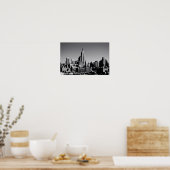 Poster Skyline de New York en noir et blanc (Cuisine)