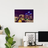 Poster Skyline de nuit de Détroit (Bureau à domicile)