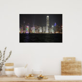 Poster Skyline de nuit de Hong Kong (Cuisine)