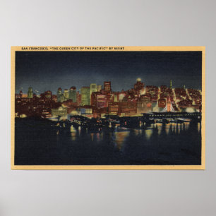 Poster Skyline de nuit de "La ville reine de