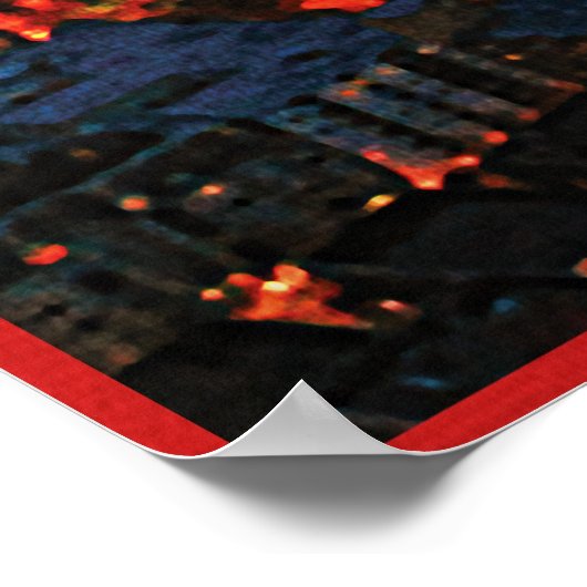 Poster Skyline de nuit de Seattle (Coin)