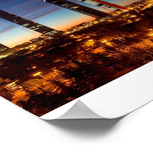 Poster Skyline de nuit Madrid (Coin)