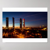 Poster Skyline de nuit Madrid (Devant)