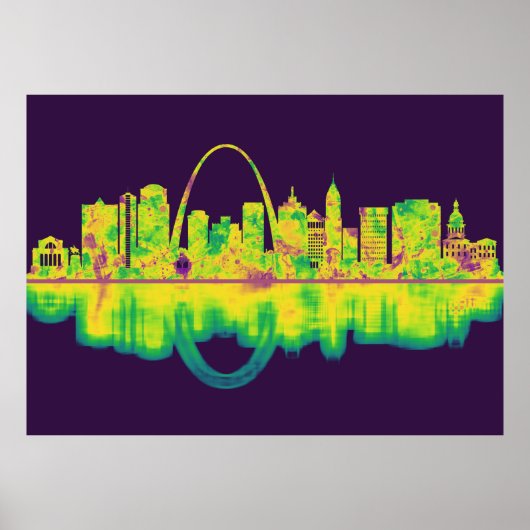 Poster Skyline de Saint-Louis Missouri (Devant)