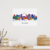 Poster Skyline de Saint-Louis Missouri (Cuisine)