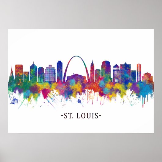 Poster Skyline de Saint-Louis Missouri (Devant)