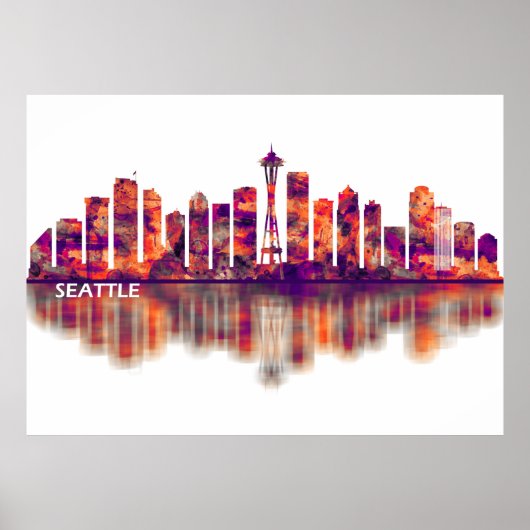 Poster Skyline de Seattle (Devant)