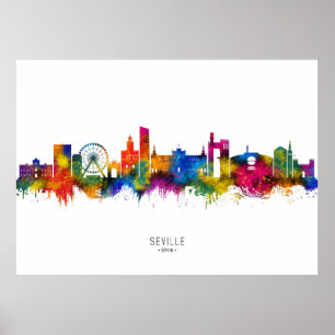 Poster Skyline de Séville Espagne