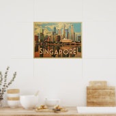 Poster Skyline de Singapour (Cuisine)