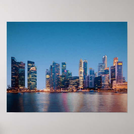 Poster Skyline de Singapour (Devant)