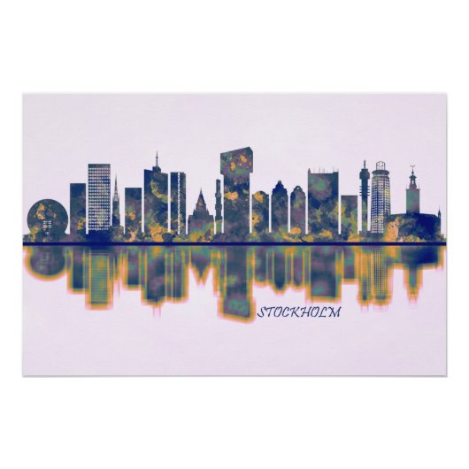 Poster Skyline de Stockholm (Devant)