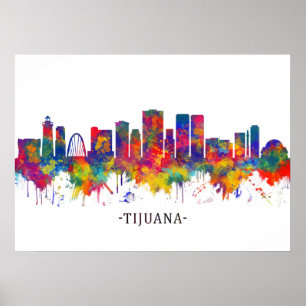 Poster Skyline de Tijuana Mexico