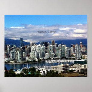 Poster Skyline de Vancouver, Canada