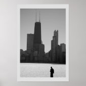 Poster skyline d'hiver, chicago (Devant)
