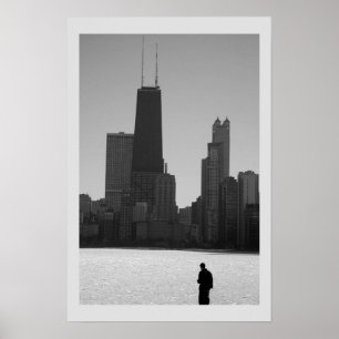 Poster skyline d'hiver, chicago