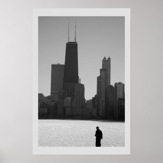 Poster skyline d'hiver, chicago (Devant)