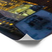 Poster Skyline du centre-ville de Chicago à la tombée de  (Coin)