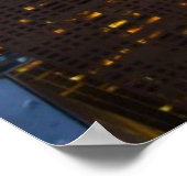 Poster Skyline du centre-ville de Chicago à la tombée de  (Coin)