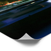 Poster Skyline du centre-ville de Chicago la nuit (Coin)