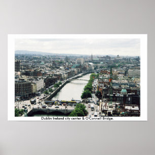 Poster Skyline du centre-ville de Dublin Irlande