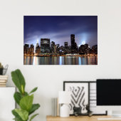 Poster Skyline du centre-ville de Manhattan aux illuminat (Bureau à domicile)