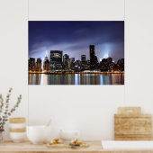 Poster Skyline du centre-ville de Manhattan aux illuminat (Cuisine)