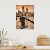 Poster Skyline du quartier financier de Boston (Cuisine)