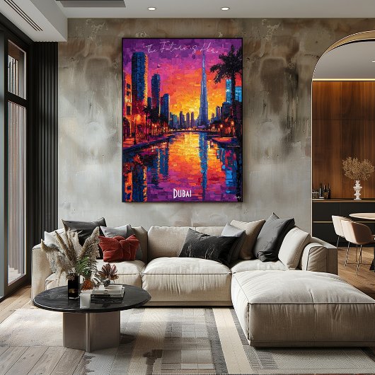 Poster Skyline Dubai - Art mural futuriste moderne