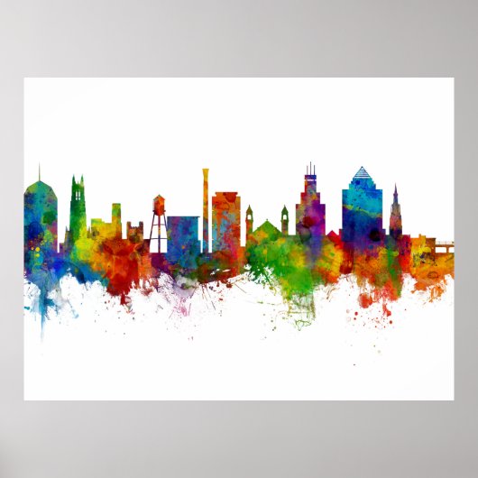 Poster Skyline Durham Caroline du Nord (Devant)