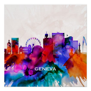 Poster Skyline Genève