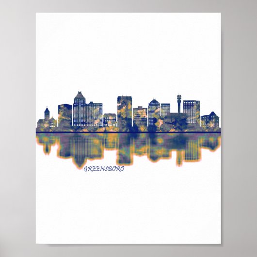 Poster Skyline Greensboro (Devant)