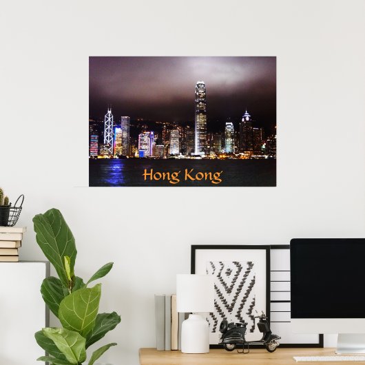 Poster Skyline Hong Kong (Bureau à domicile)
